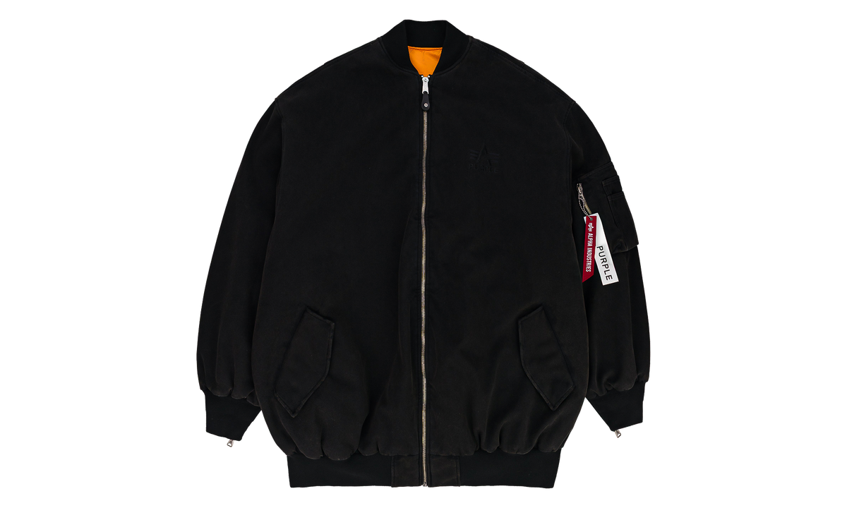 Purple X Alpha Industries Giant Bomber "Black" M6104 APGB825