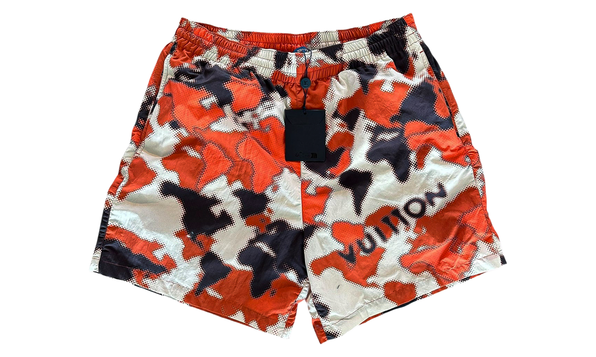 World Map Nylon Swim Shorts "Orange Camouflage" 1AFAY5