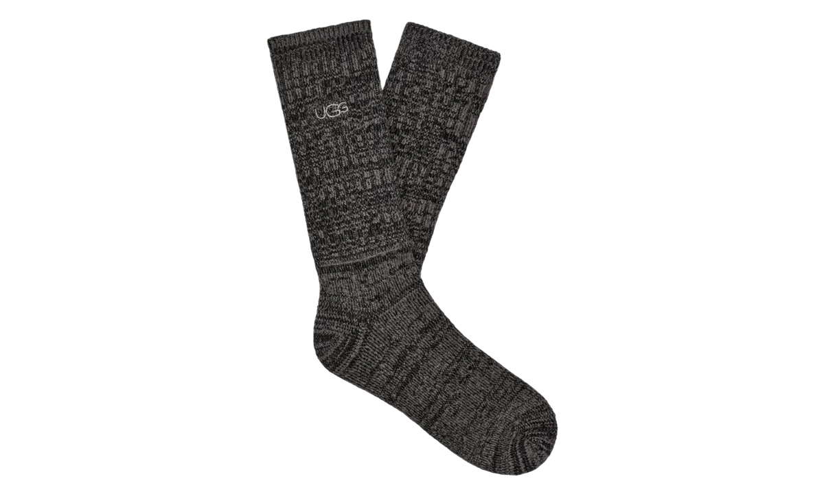 Trey Rib Knit Crew Socks "Black" 1115893 BLK