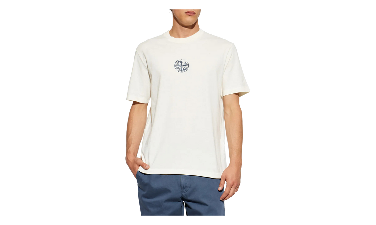 Vertical Placement Print T-Shirt "Ivory" 2100001 S0533 V0093