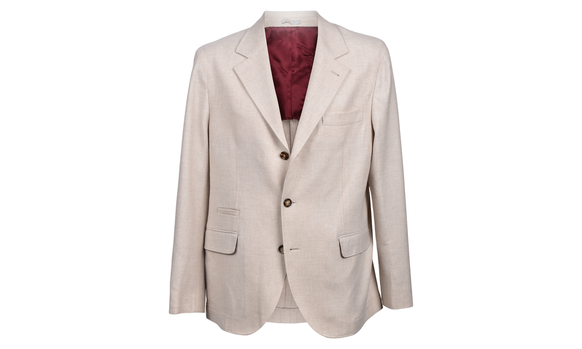Wool Silk Deconstructed Blazer "Sand" BRUN2936