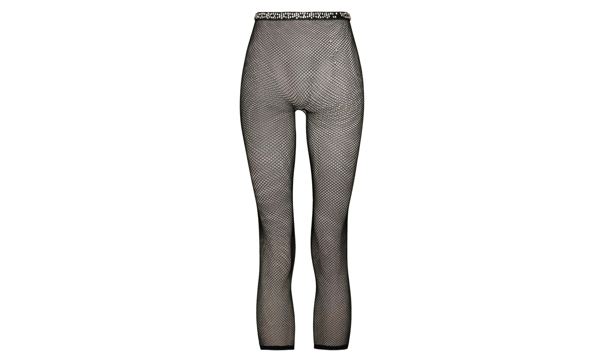 Fishnet Leggings With Embellishments "Black Silver" S50TL0039M20001961