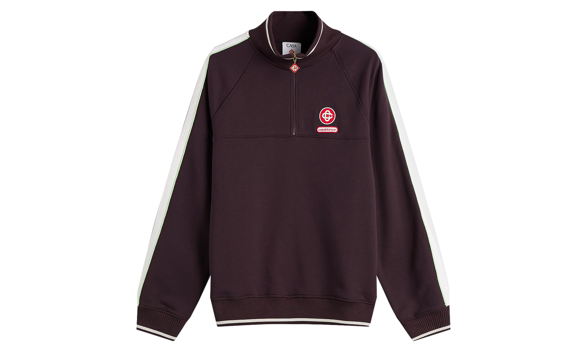 Organic Loopback Quarter Zip Laurel Sweatshirt "Burgundy / White" M AW25 JTP 419 01
