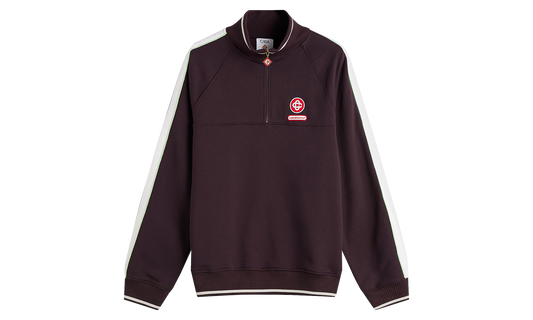 Organic Loopback Quarter Zip Laurel Sweatshirt "Burgundy / White" M AW25 JTP 419 01