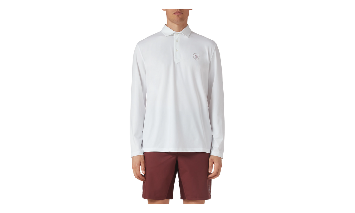 Long-Sleeve Polo Shirt "White" BRUN3001