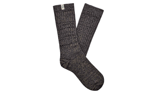 Rib Knit Slouchy Crew Socks "Grey / Black" 1014832 GRB