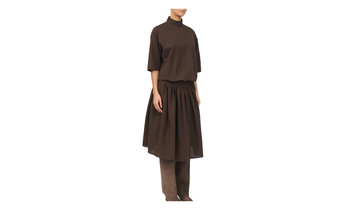 Wool Shirting Shirt Dress WMNS "Brown" S52DG0044M36006142
