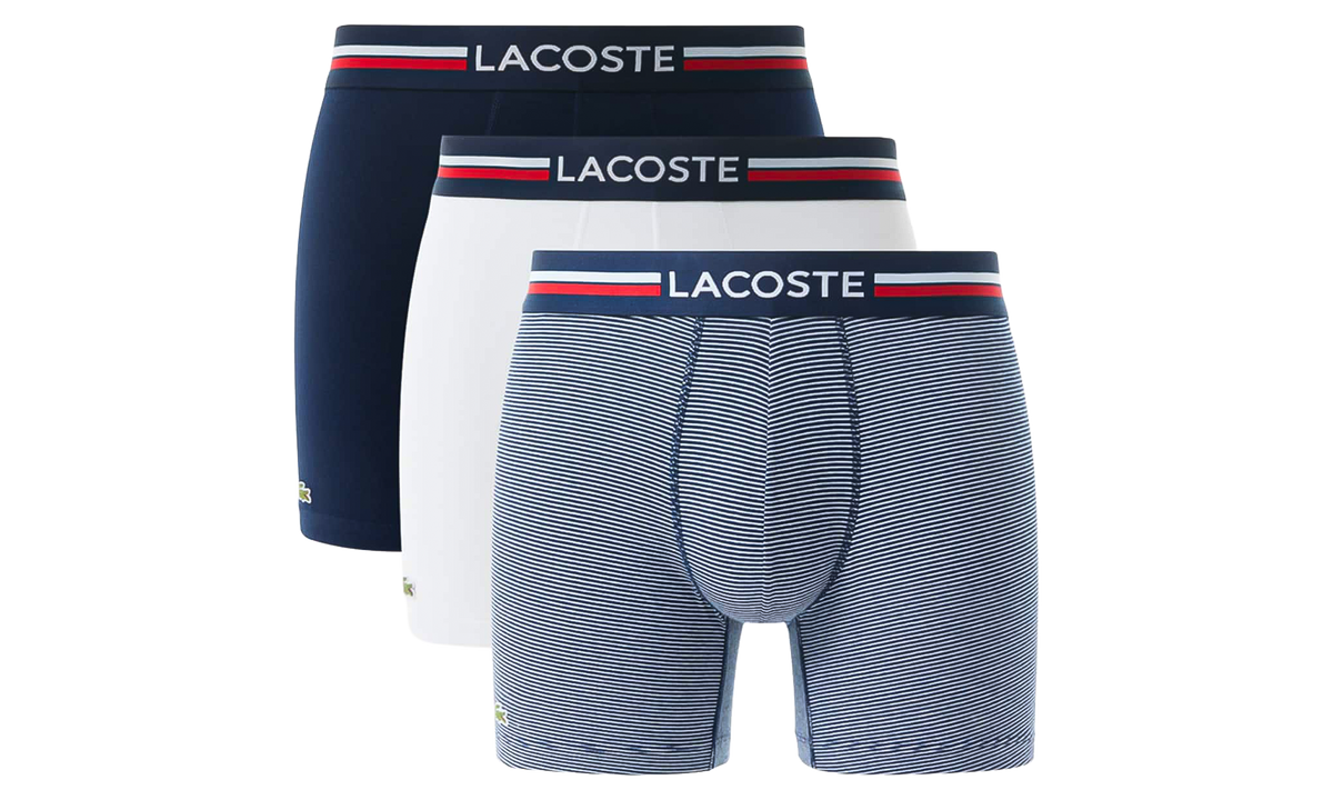 3-Pack Cotton Boxer Briefs "Navy Blue / White" 6H1281 51 525