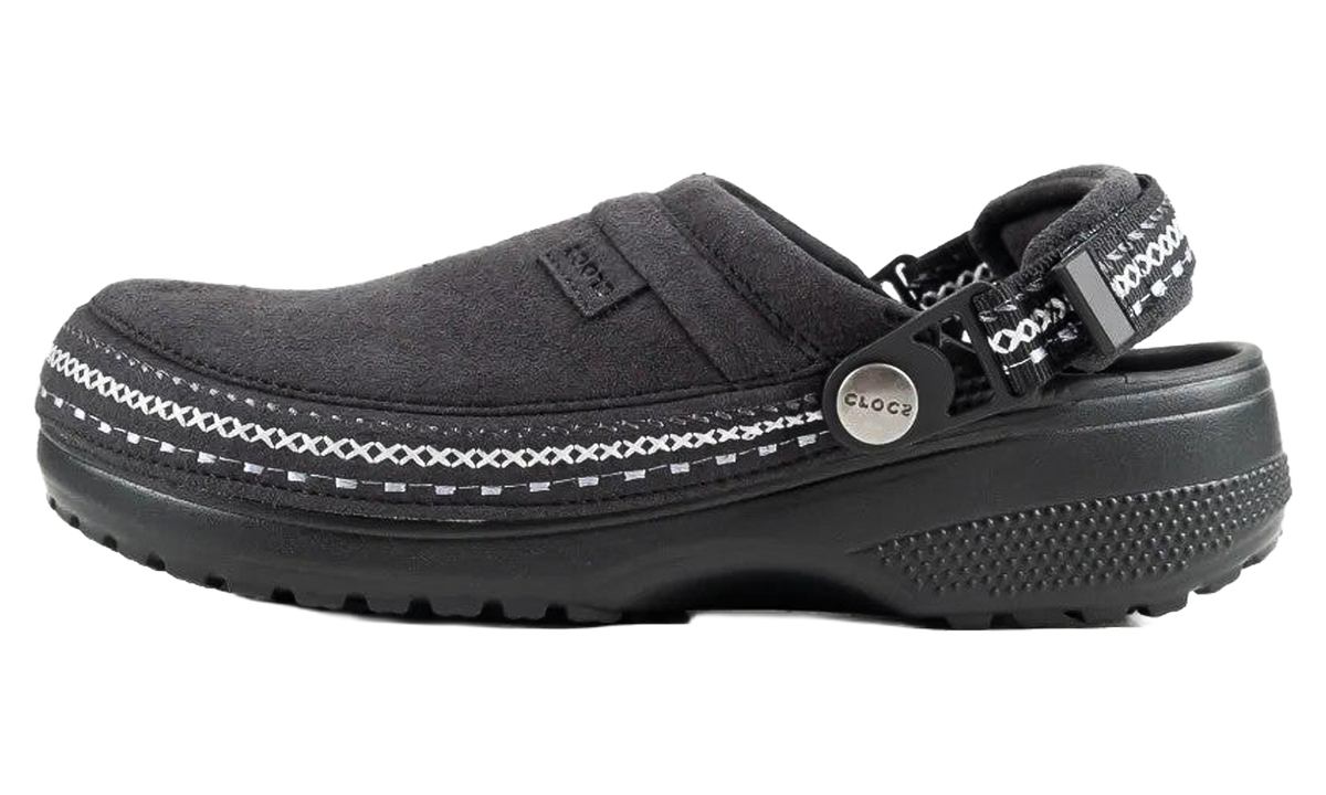 Crafted Vegan Suede Stitch Clog "Black" 214048 001