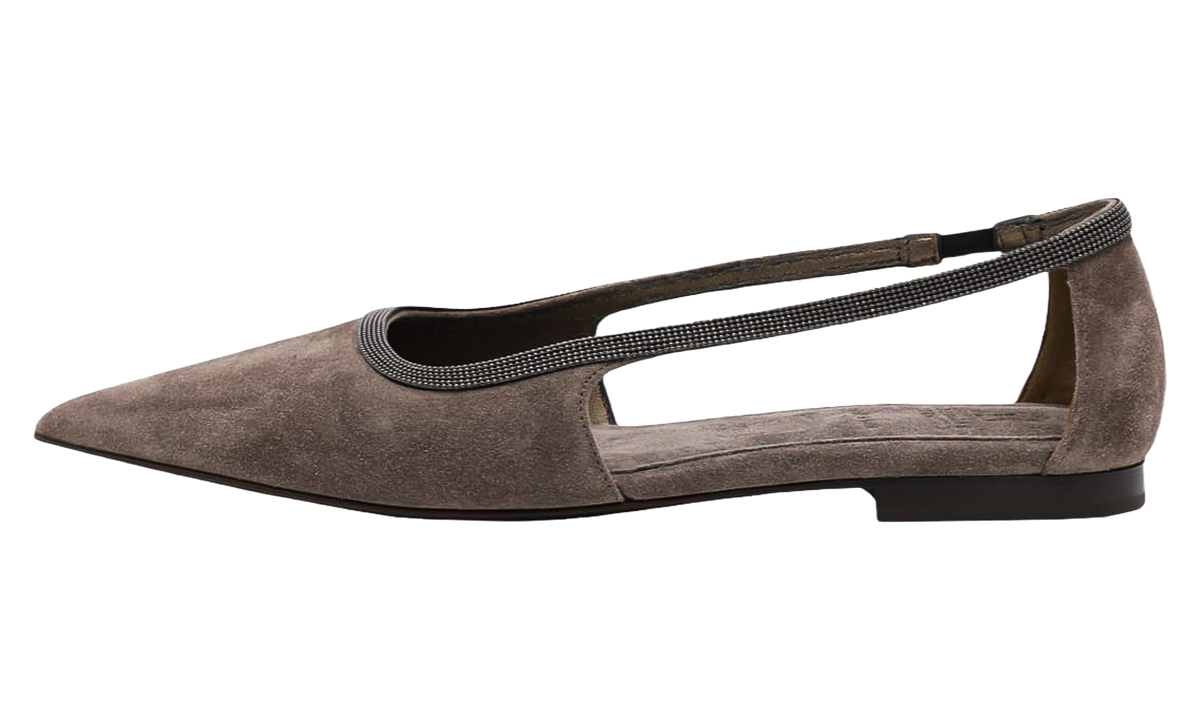 Suede Pointed-Toe Slingback Shoe WMNS "Oxide" BRUN3028
