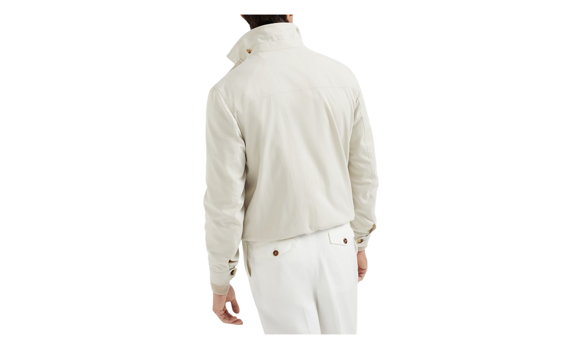 White Cotton Zip-Front Jacket "Ice" BRUN3011