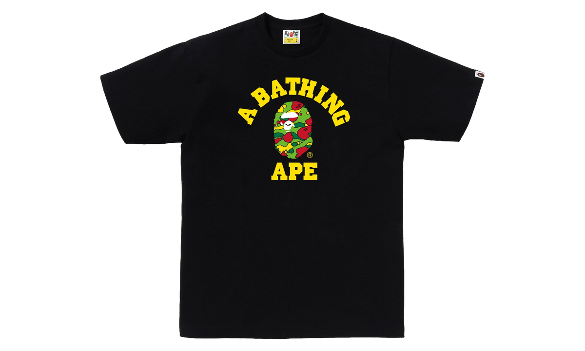 Sta Camo College Tee "Black / Multi" BAPE124