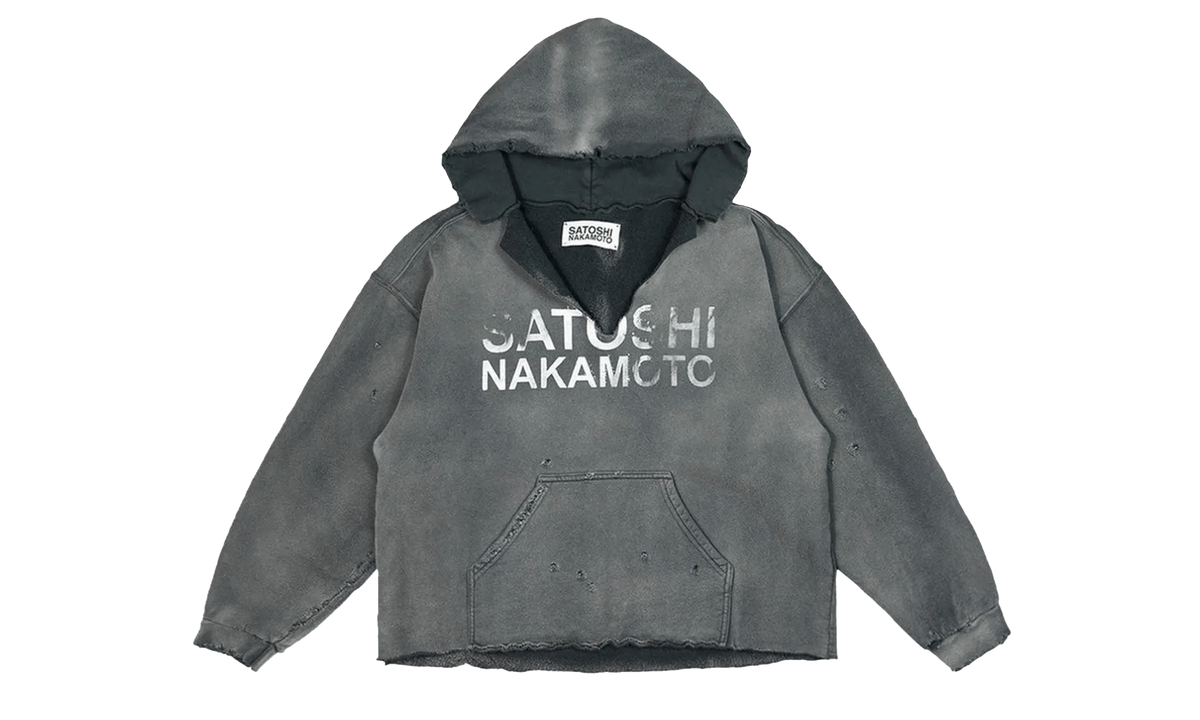 Distressed V Cut Hooded Sweatshirt "Black" FW24HOD012 BLK