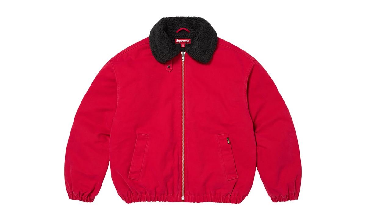Faux Shearling Lined Bomber Jacket "FW26 - Red" SU28913