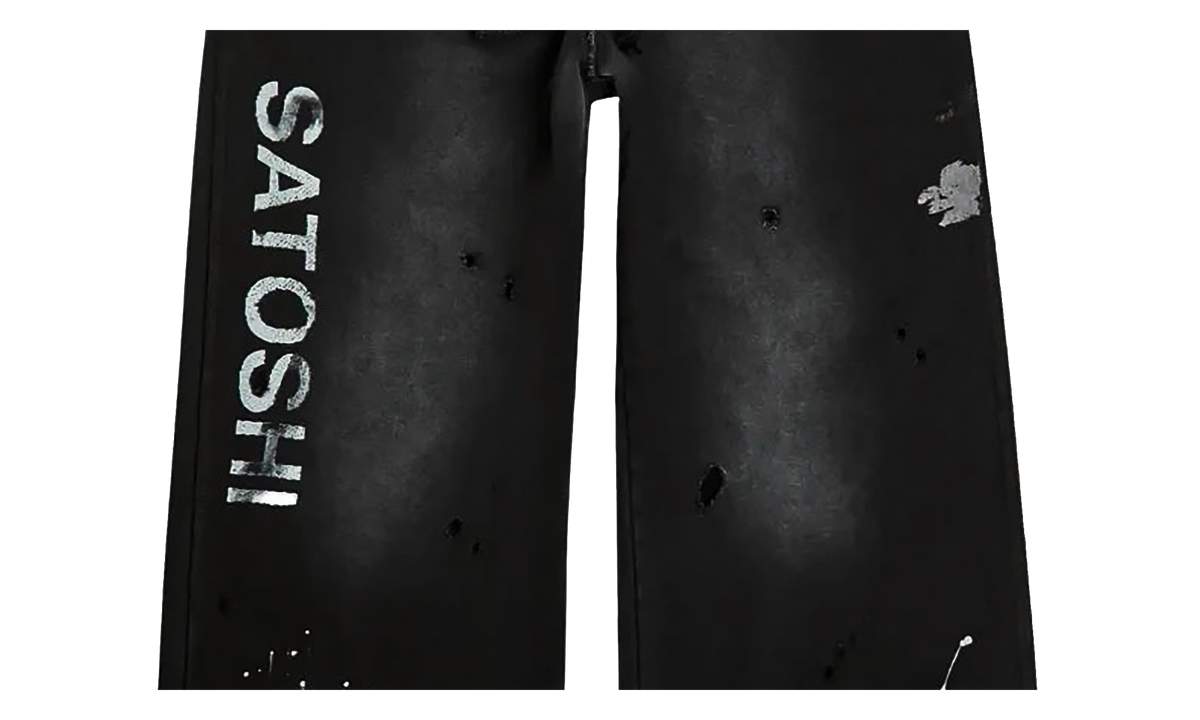 Distressed Paint Splatter Sweatpants "Black" SAT106