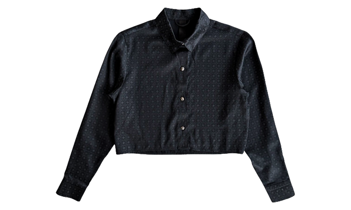 Silk Cross Jacquard Button Up Shirt WMNS "Black" CHRM2088