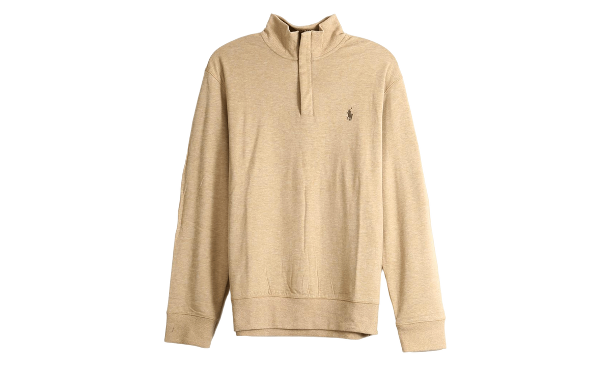 Logo-Embroidered Quarter-Zip Sweater "Classic Camel Heather" 710890534029