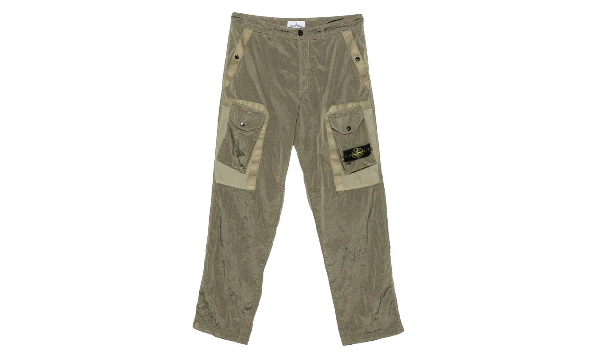 Nylon Metal Loose-Fit Tape Trim Pockets Cargo Pants "Military Green" 3100010 S0019 V005G