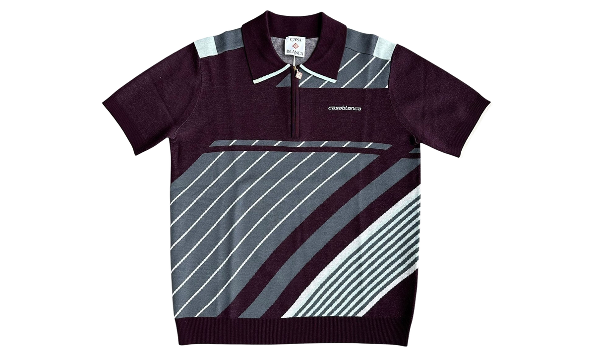 Diagonal Sporty Polo "Burgundy / Grey" M AW25 KW 1101 01