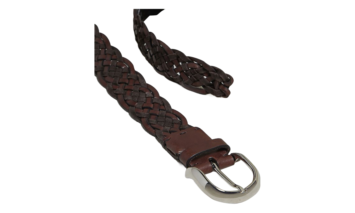 Braided Leather Belt "Moors Head" BRUN2742