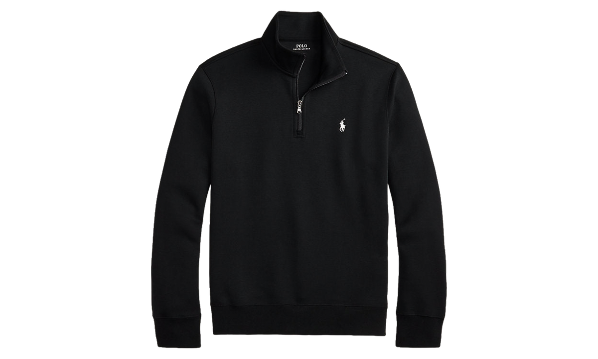Double-Knit Quarter-Zip Pullover "Black" 710P06234001-BLACK