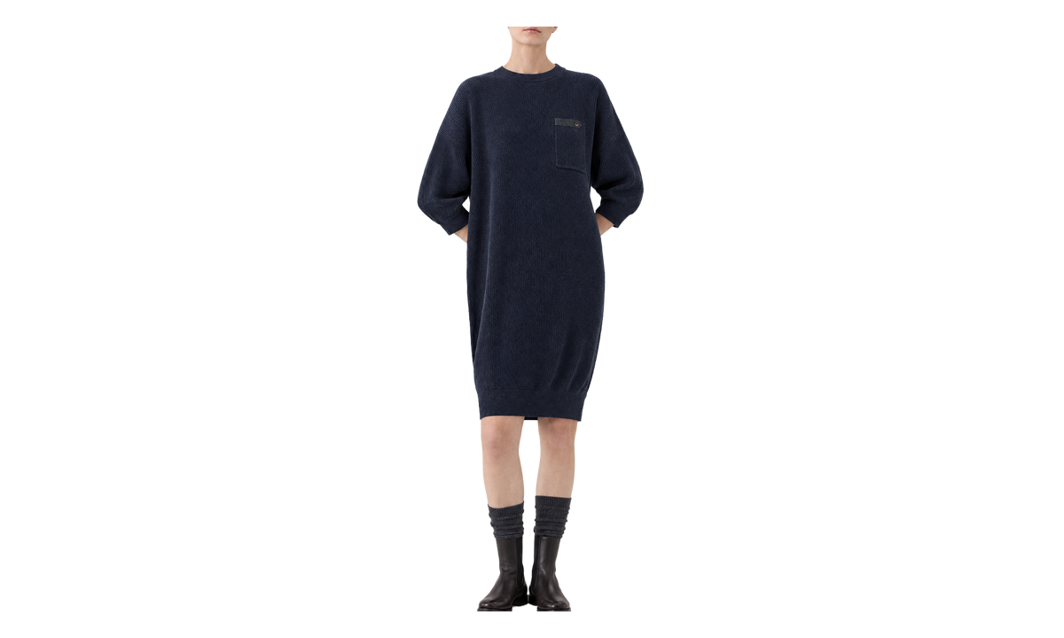 Ribbed Knit Dress WMNS "Night" BRUN2716