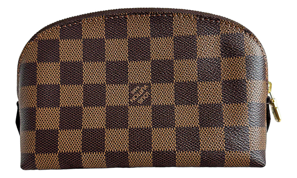 Damier Ebene Canvas Cosmetic Pouch PM "Brown" N47516