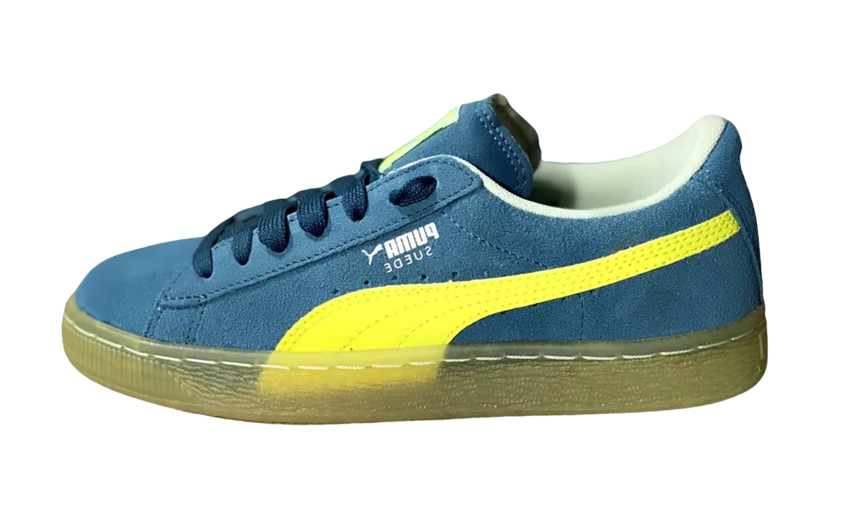 Suede Lfs Iced GS "BLUE CORAL / SAFETY YELLOW BAY" 363086 01