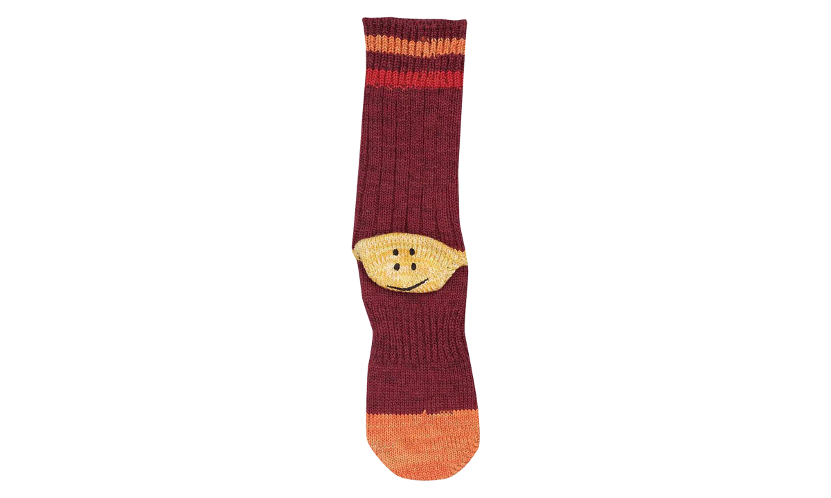 Grandrelle Ivy Rainbowy Happy Heel-Hold Socks "Burgundy" EK 1447XS BURG