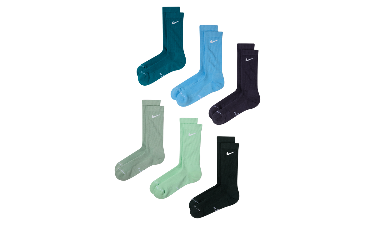 Everyday Elevated Crew Socks (6 Pairs) "Spruce / Blue / Steam" HQ8021 911