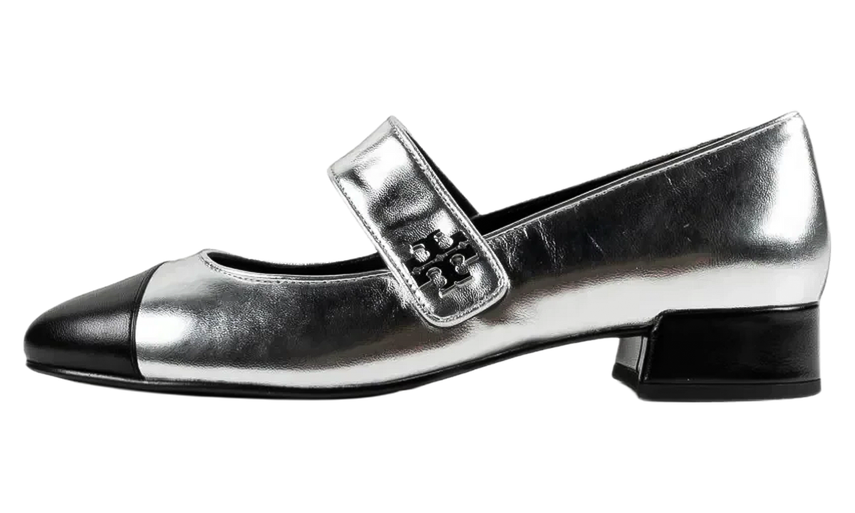 Cap-Toe MJ Heel Ballet WMNS "Silver / Black" 185292 040