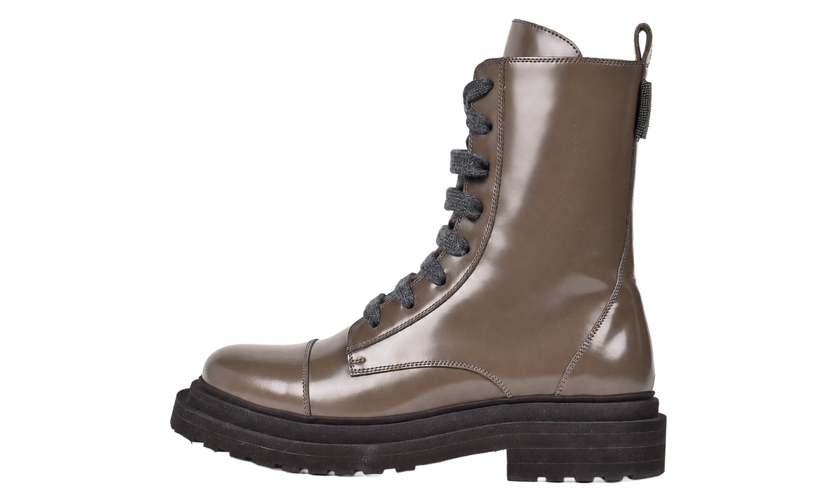 Leather Lace-Up Boots WMNS "Mud" BRUN3040