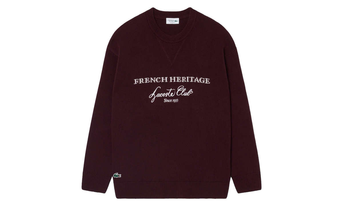 Wool Blend Crew Neck Tennis Heritage Sweater "Brown" AH6931 51 3KE