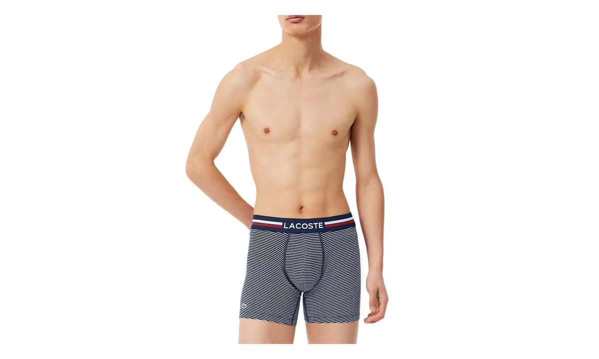 3-Pack Cotton Boxer Briefs "Navy Blue / White" 6H1281 51 525