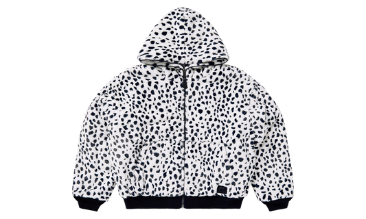 x IceCream Faux Fur Reversible Full Zip Hoodie "Snow Leopard" CSI56500C1