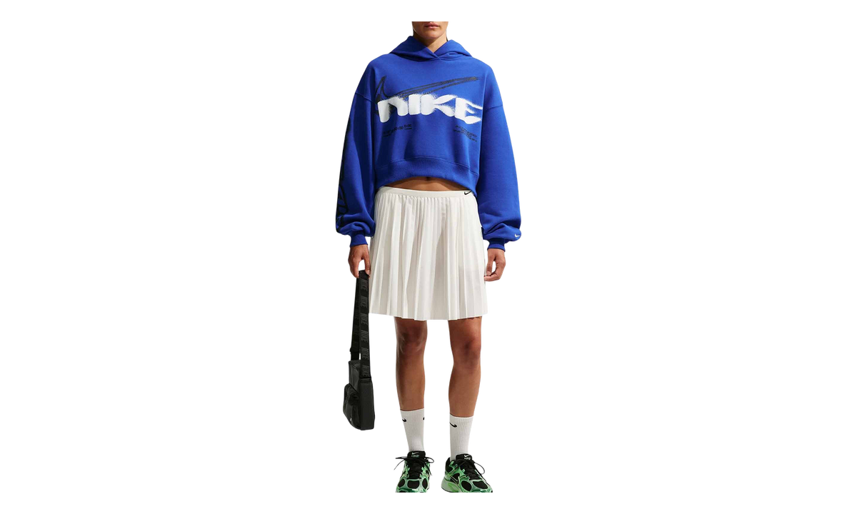 Studio Fleece Medium Weight Cropped Oversized Pullover Hoodie WMNS "Old Royal" IV4952 417