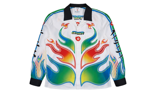 Flame Laurel Long-Sleeved Silk Shirt "White" U AW25 SH 006 01 M