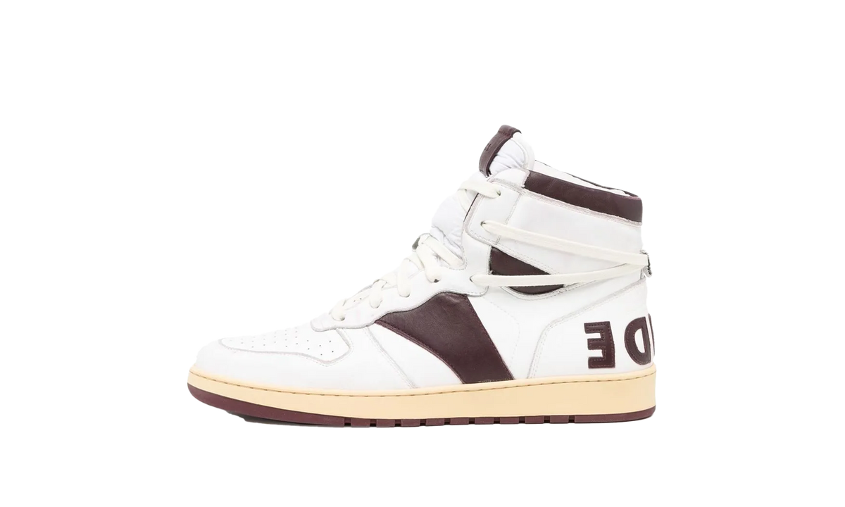 Leather Rhecess High Top Sneakers "White/Maroon" RHSS22FO051785000500