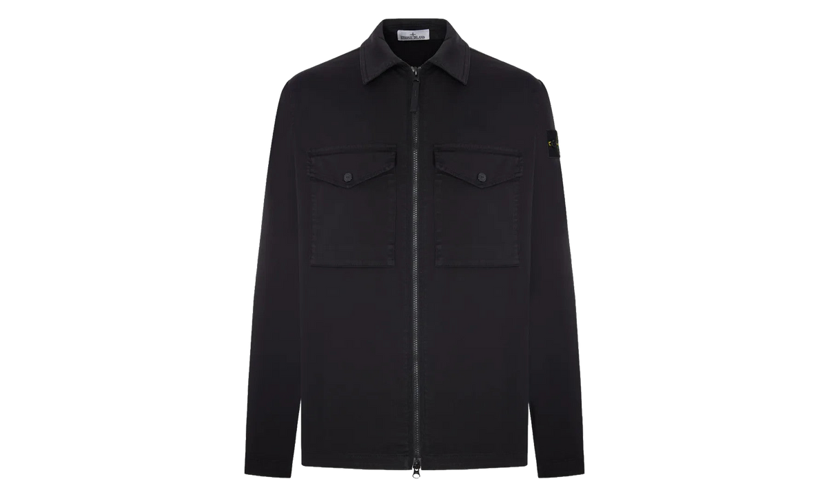 Chest Pockets Zip-Up Overshirt "Black" 1200010 S0012 V0029