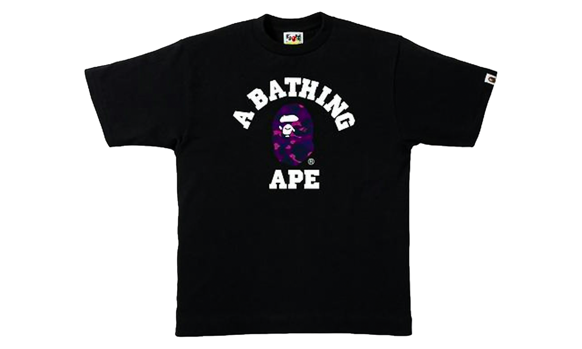 Color Camo College Tee "Black / Purple / White" BAPE137