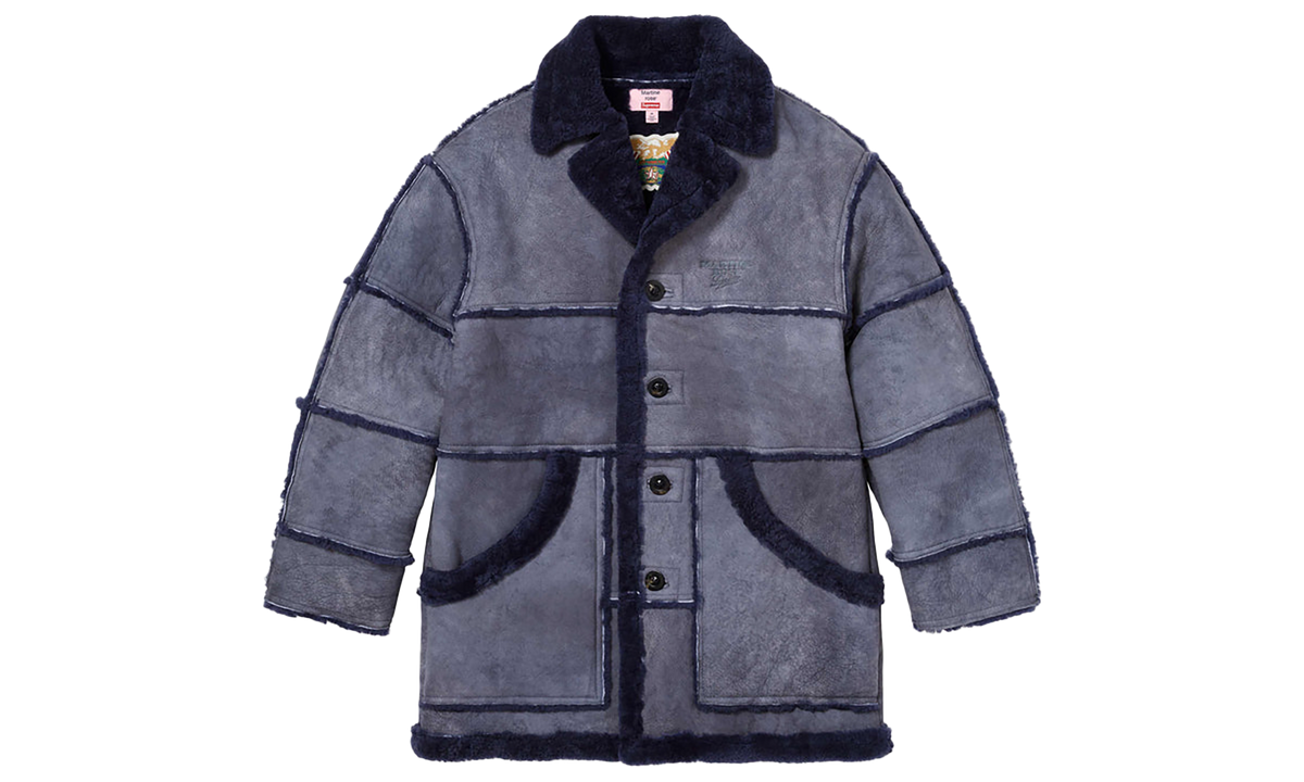 Martine Rose Jeff Hamilton Shearling Coat "FW26 - Navy" SU28998