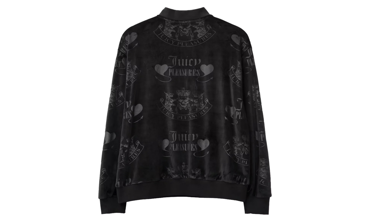 X Juicy Couture Crest Velour Quarter Zip "Black" P25JC005