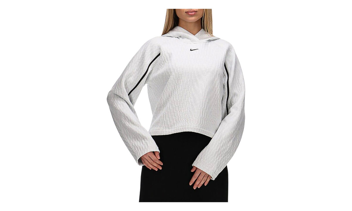Sportswear Tech Pack Checkered Pullover Hoodie WMNS "Light Grey / White" CZ9795 100