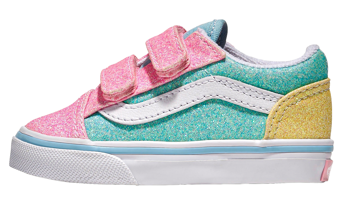 Old Skool V TD "Glitter Pastel Blue / Pink / Yellow" VN000CS6ZQP