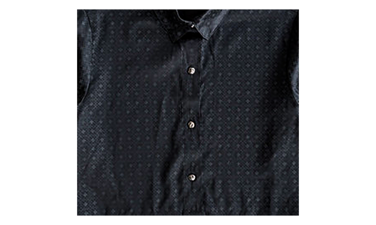 Silk Cross Jacquard Button Up Shirt WMNS "Black" CHRM2088