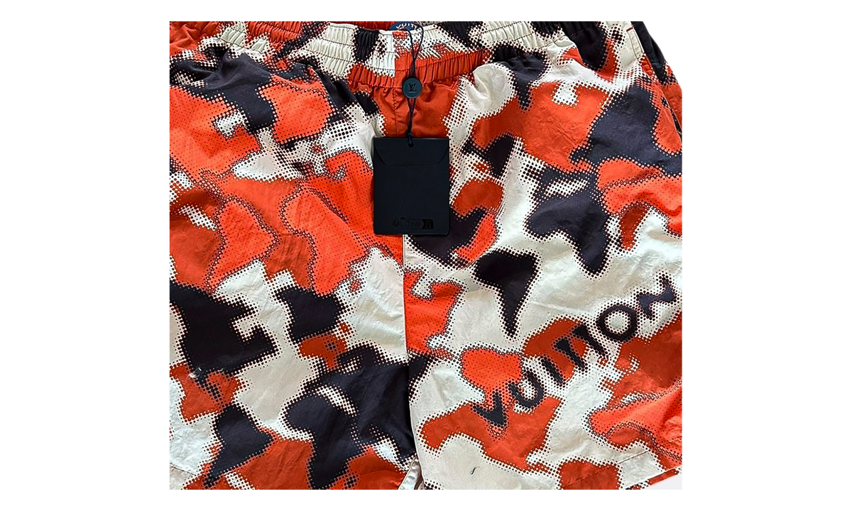World Map Nylon Swim Shorts "Orange Camouflage" 1AFAY5