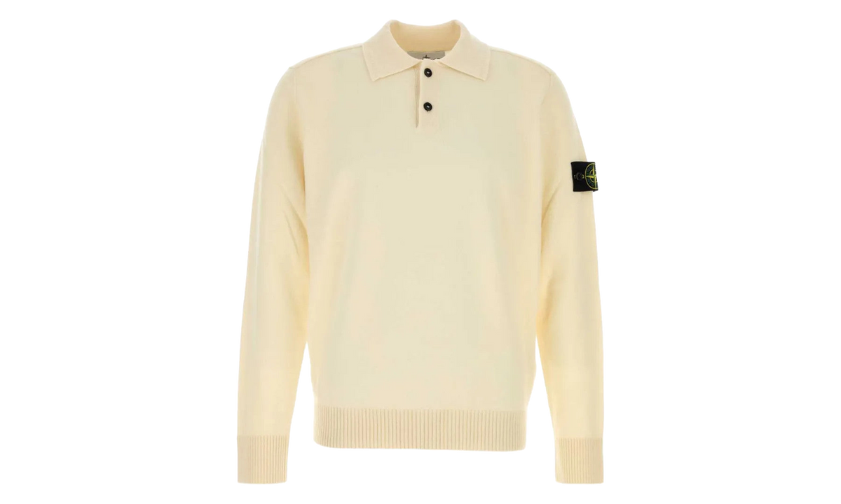 Geelong Wool Loose-Fit Polo Collar Sweatshirt "Ivory" 5100018 S00B4 V0093