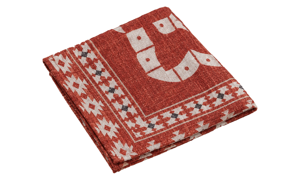 Silk Pocket Square "Orange Grey" BRUN2807