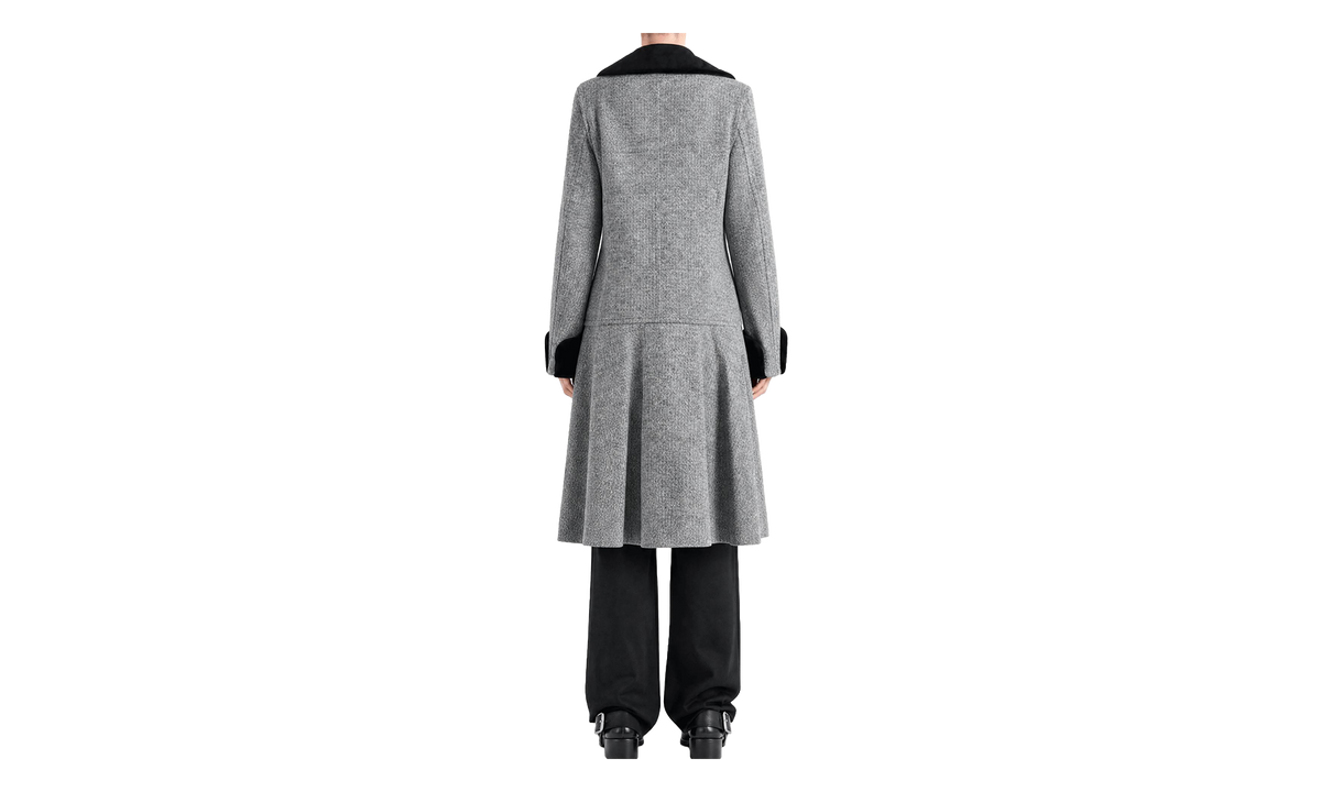 Double-Breasted Wool Blend Coat WMNS "Black / Grey" RR C007 051 BLK OFFWH