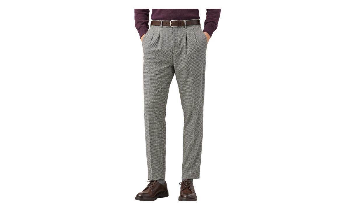 Wool Pleated Trousers "Light Grey" BRUN2691